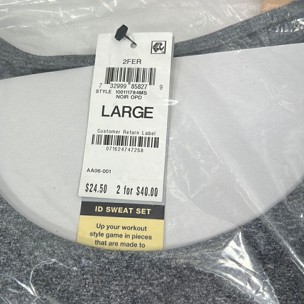 ID Ideology Women's Sweat Set Low Impact Sports Bra - Size L - NWT - Picture 4 of 4